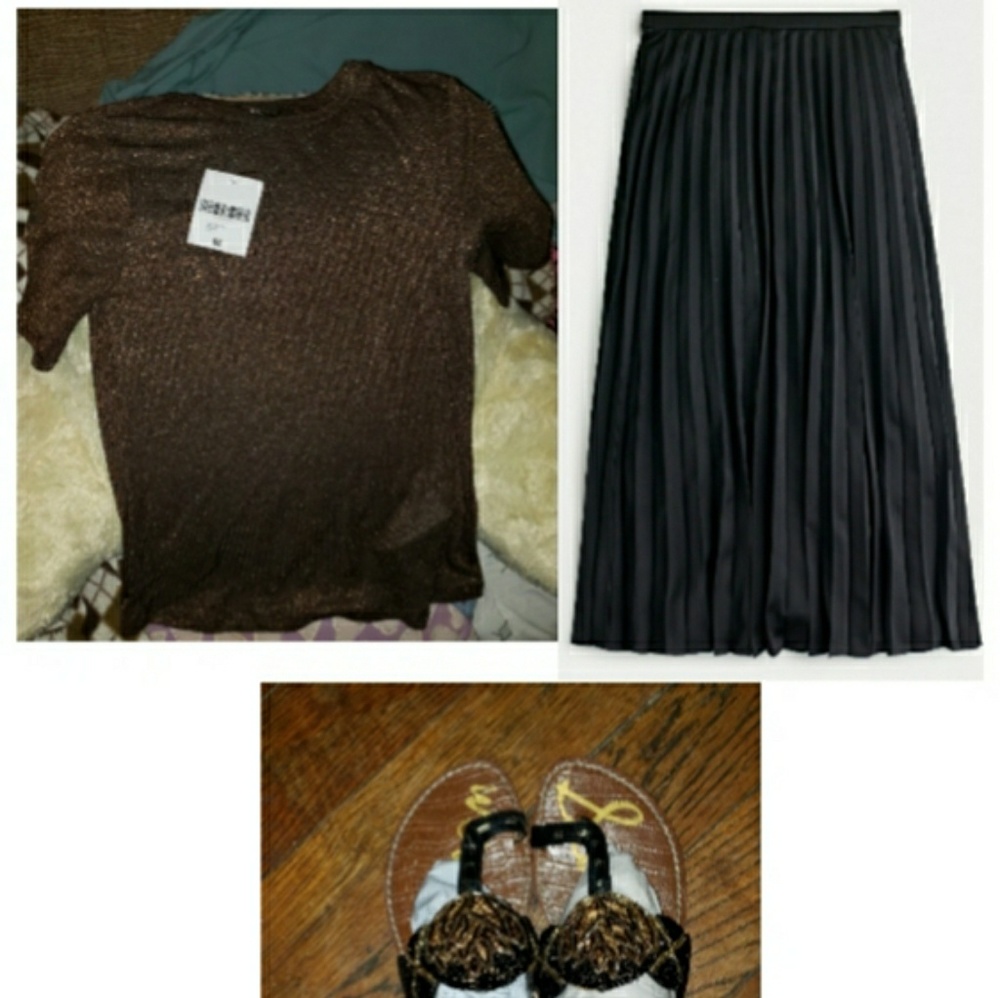 metallic knit top